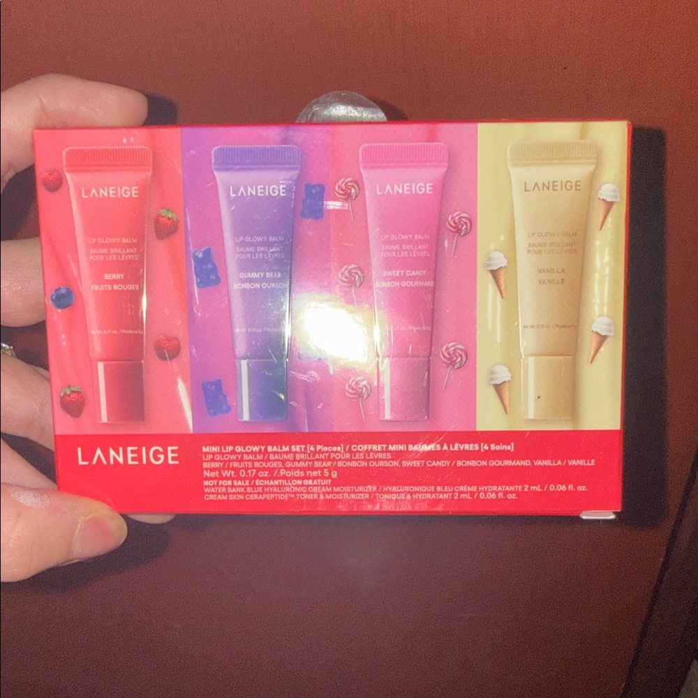 LANEIGE Lip Glowy Balm Set - Berry, Gummy Bear, Peach, Vanilla